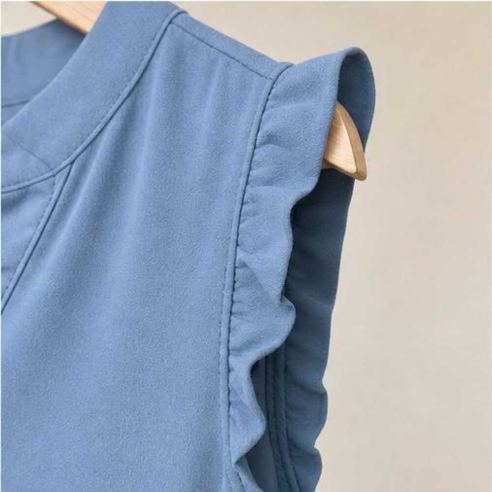 Blue Button Blouse - Picture 5 of 6